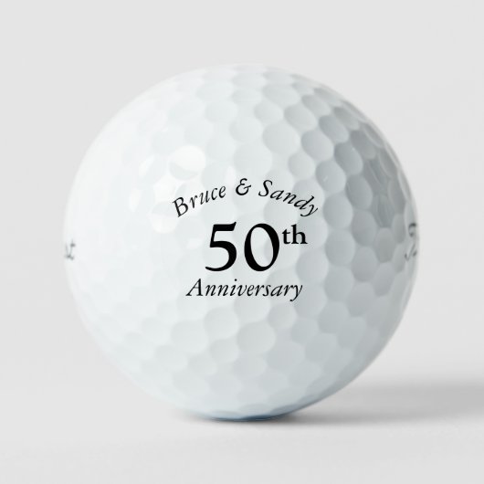 Aangepaste jubileum stijlvol en chic zwart lettert golfballen (Voorkant)