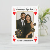 Aangepaste Jubileum Uitnodigen, Poker Casino Party Kaart (Staand voorkant)