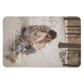 Aangepaste jubileumfoto gepersonaliseerde tekst mo magneet (Horizontaal)