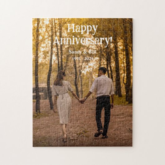 Aangepaste jubileumfoto maak je eigen legpuzzel (Verticaal)
