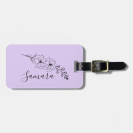 Aangepaste juli Delphinium Geboortebloem Gift voor Bagagelabel