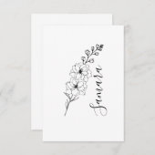 Aangepaste juli Delphinium Geboortebloem Gift voor Bedankkaart (Voorkant / Achterkant)