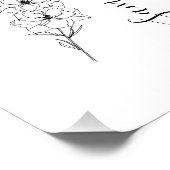 Aangepaste juli Delphinium Geboortebloem Gift voor Foto Afdruk (Hoek)