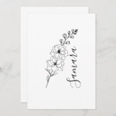 Aangepaste juli Delphinium Geboortebloem Gift voor Kaart (Voorkant / Achterkant)