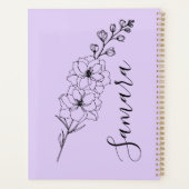 Aangepaste juli Delphinium Geboortebloem Gift voor Planner (Achterkant)