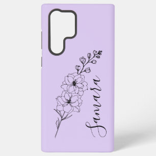 Aangepaste juli Delphinium Geboortebloem Gift voor Samsung Galaxy Hoesje