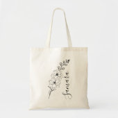 Aangepaste juli Delphinium Geboortebloem Gift voor Tote Bag (Voorkant)