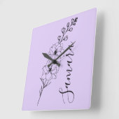 Aangepaste juli Delphinium Geboortebloem Gift voor Vierkante Klok (Hoek)