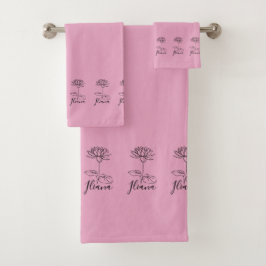 Aangepaste Juli Water Lily Geboorte Bloem Gift voo Bad Handdoek