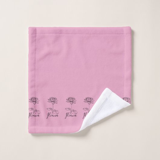 Aangepaste Juli Water Lily Geboorte Bloem Gift voo Bad Handdoek (Wasdoekje)
