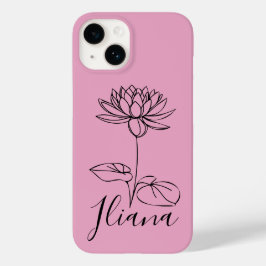 Aangepaste Juli Water Lily Geboorte Bloem Gift voo Case-Mate iPhone 14 Hoesje
