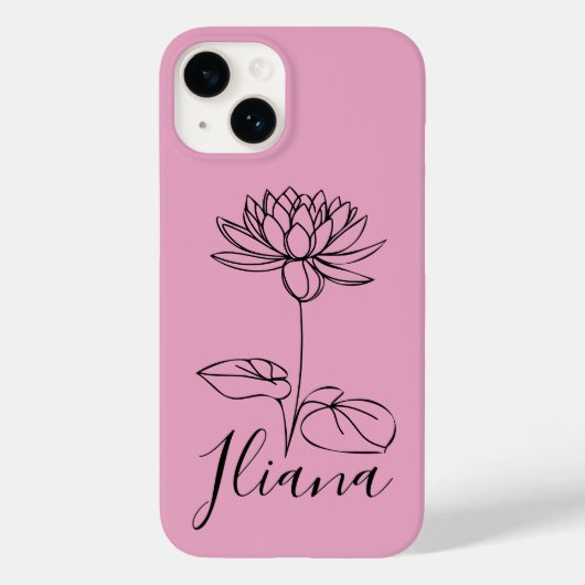Aangepaste Juli Water Lily Geboorte Bloem Gift voo Case-Mate iPhone Case (Achterkant)