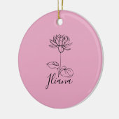 Aangepaste Juli Water Lily Geboorte Bloem Gift voo Keramisch Ornament (Links)