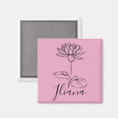 Aangepaste Juli Water Lily Geboorte Bloem Gift voo Magneet (Voorkant / Achterkant)
