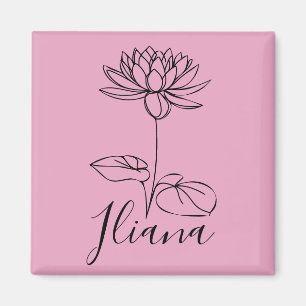 Aangepaste Juli Water Lily Geboorte Bloem Gift voo Magneet