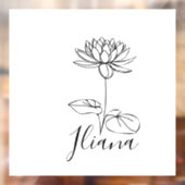 Aangepaste Juli Water Lily Geboorte Bloem Gift voo Raamsticker (Vel 2)