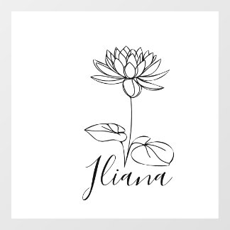 Aangepaste Juli Water Lily Geboorte Bloem Gift voo Raamsticker