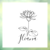 Aangepaste Juli Water Lily Geboorte Bloem Gift voo Raamsticker (Vel 3)