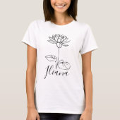 Aangepaste Juli Water Lily Geboorte Bloem Gift voo T-shirt (Voorkant)