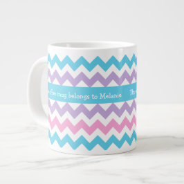 Aangepaste Jumbo Coffee-Mok, Multicolor Chevrons Grote Koffiekop
