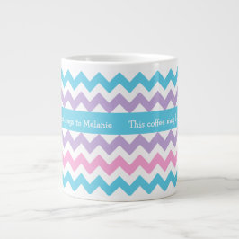 Aangepaste Jumbo Coffee-Mok, Multicolor Chevrons Grote Koffiekop