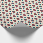 Aangepaste Jumbo Rood Blauw Polka Dots op Witte Gi Cadeaupapier (Hoek)