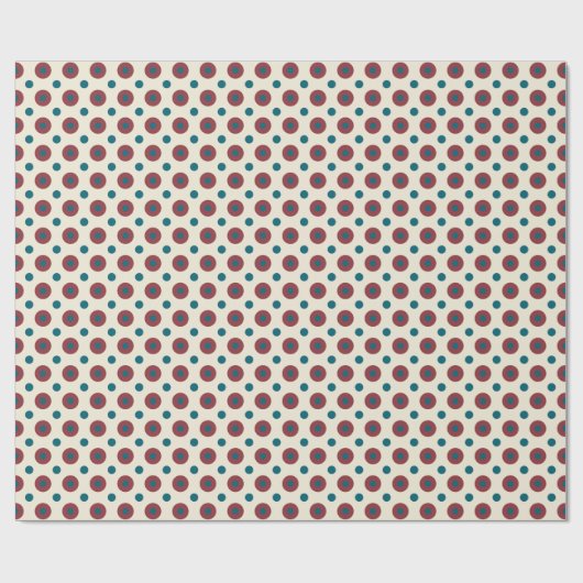 Aangepaste Jumbo Rood Blauw Polka Dots op Witte Gi Cadeaupapier (Vlak)