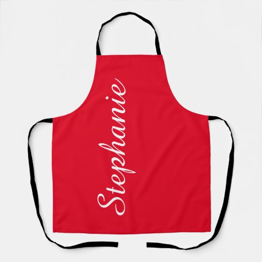 Aangepaste Jumbo Script-naam Kies uw kleur Schort (Voorkant)