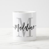Aangepaste Jumbo voor modern script monogram Grote Koffiekop (Voorkant)