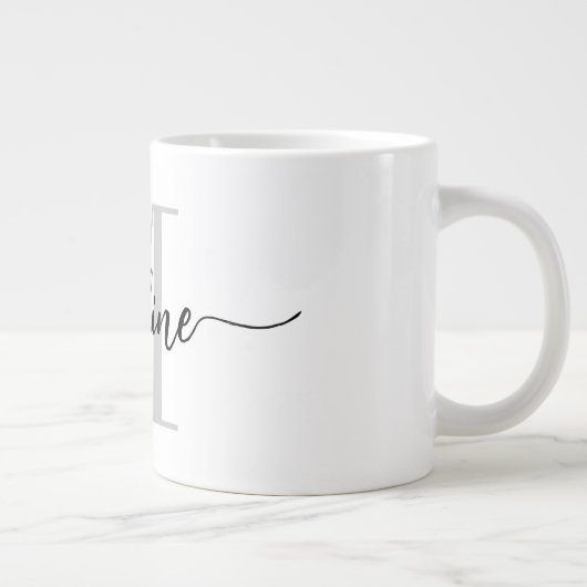 Aangepaste Jumbo voor modern script monogram Grote Koffiekop (Rechts)