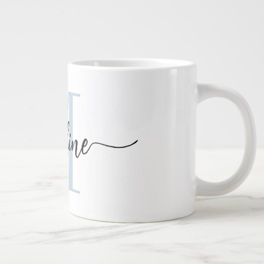 Aangepaste Jumbo voor modern script monogram Grote Koffiekop (Rechts)