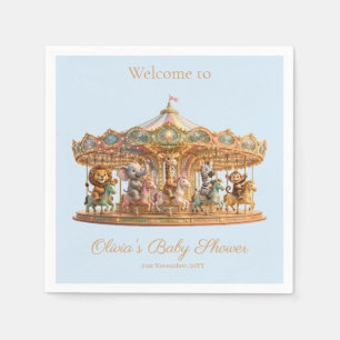 Aangepaste Jungle Merry Go Round Baby Shower Servet