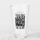 Aangepaste Junior Bruidsmeisje Naam Keepsake Glass Glas (Voorkant)