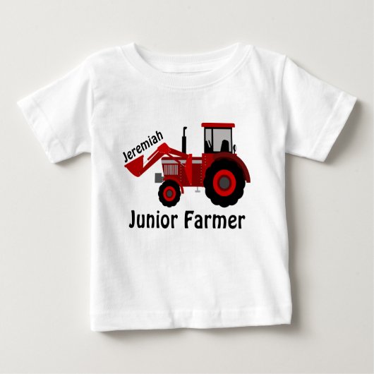 Aangepaste "Junior Farmer" en rode tractor (Voorkant)
