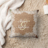 Aangepaste Jute Burlap en Lace Kussen (Deken)