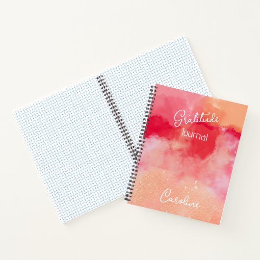 Aangepaste juweeltoon - Reds Abstracte dankbaarhei Notitieboek (Binnen)