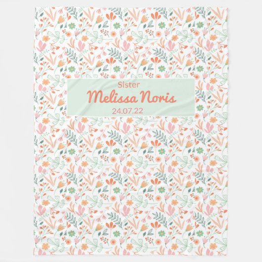 Aangepaste JW-baptisme cadeaus voor zussen - roze  Fleece Deken (Voorkant)