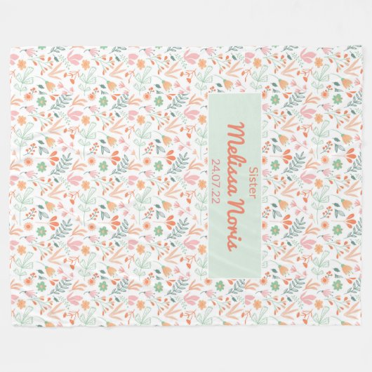 Aangepaste JW-baptisme cadeaus voor zussen - roze  Fleece Deken (Voorkant (Horizontaal))