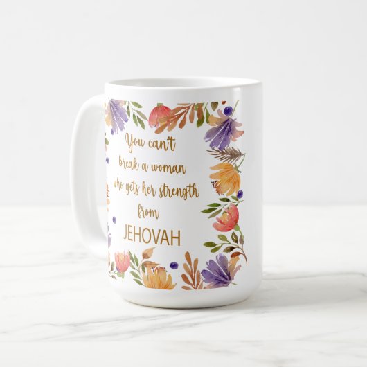 Aangepaste JW Zister citaat Koffiekoffie Mok (Voorkant links)