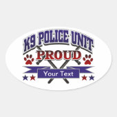 Aangepaste K9-eenheidgroep Ovale Sticker (Voorkant)