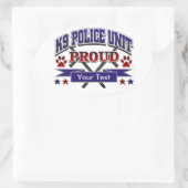 Aangepaste K9-eenheidgroep Ovale Sticker (Tas)