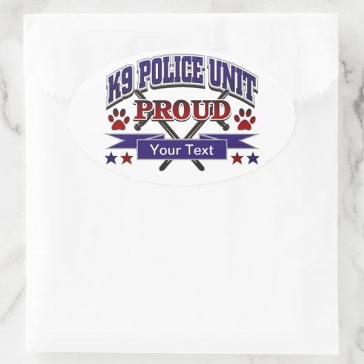 Aangepaste K9-eenheidgroep Ovale Sticker (Tas)