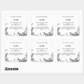 Aangepaste kaargelabels Lavender Eucalyptus Vierkante Sticker (Vel)