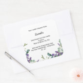 Aangepaste kaargelabels Lavender Eucalyptus Vierkante Sticker (Envelop)