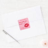 Aangepaste kaars | Roze en rode Valentijns Vierkante Sticker (Envelop)