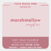 Aangepaste kaars roze label Sticker (Voorkant)