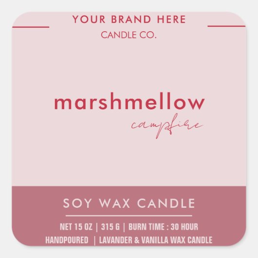 Aangepaste kaars roze label Sticker (Voorkant)