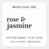 Aangepaste kaarsetiket Sticker | Zwart-Wit (Voorkant)