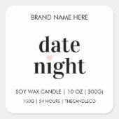 Aangepaste kaarsetiket Sticker | Zwart-Wit (Voorkant)