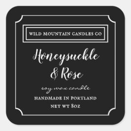 Aangepaste kaarszwart en wit label vierkant